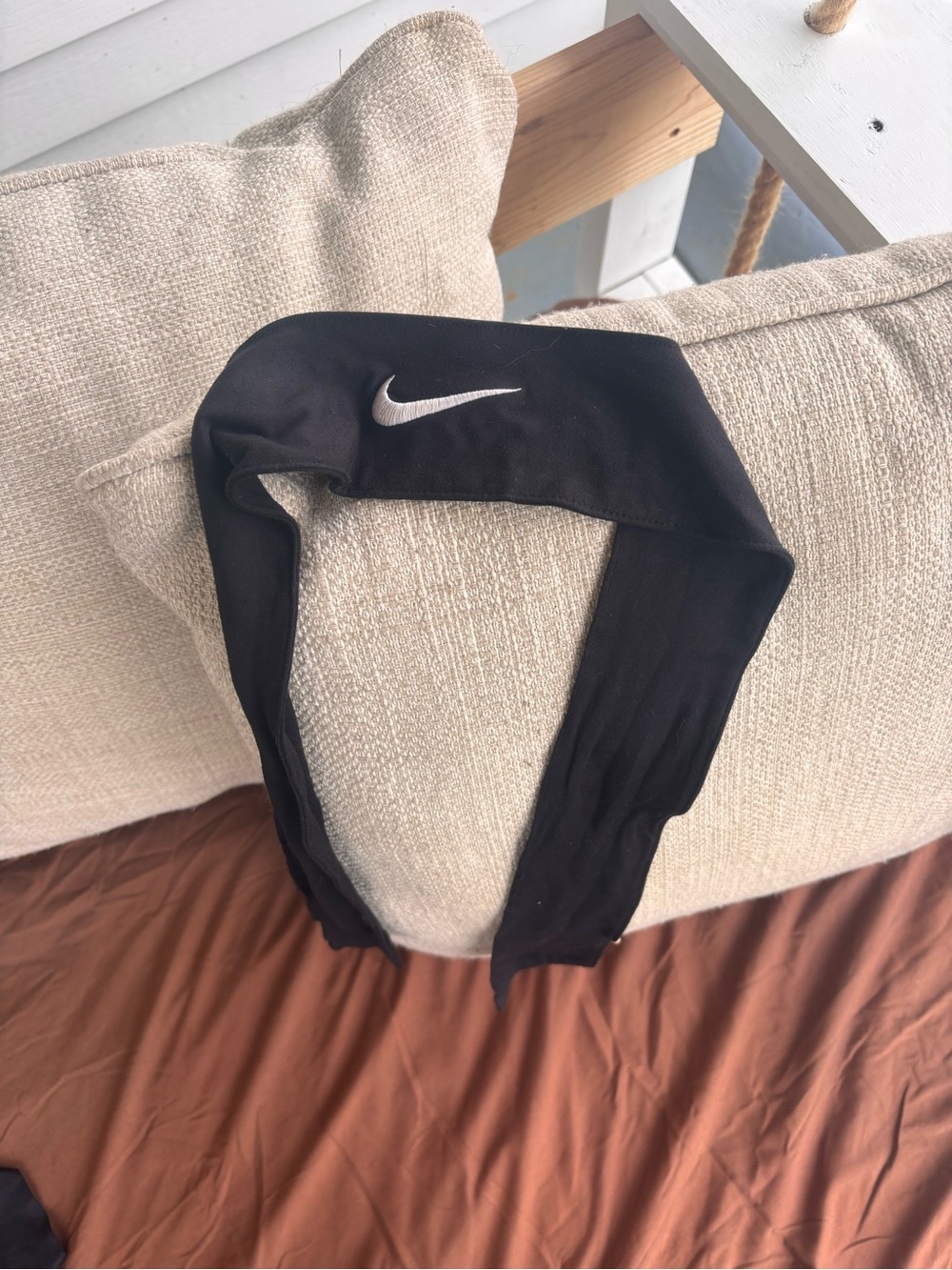Two Nike Black Tie Headbands